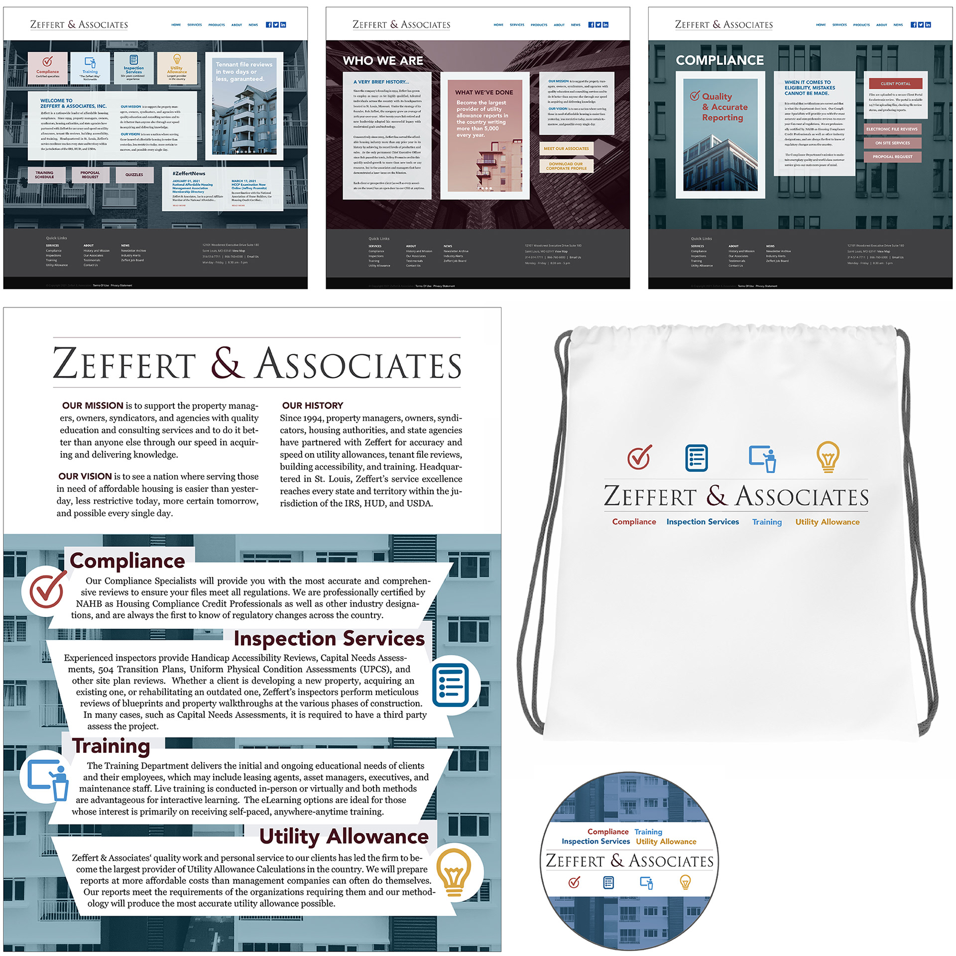 Designs done for the client, Zeffert & Associates
