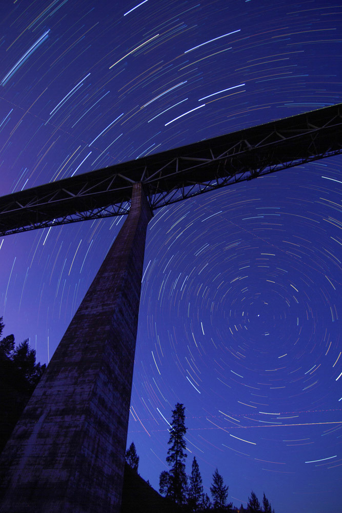 circumpolar startrails at foresthill bridge