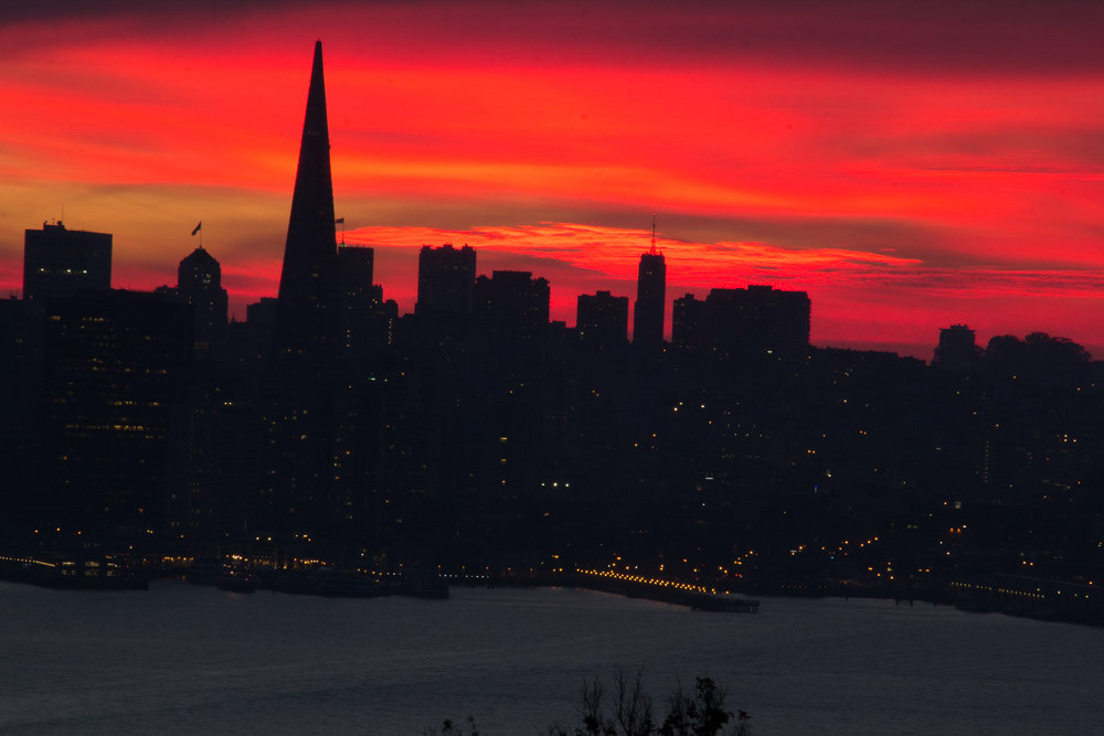 sunset over SF