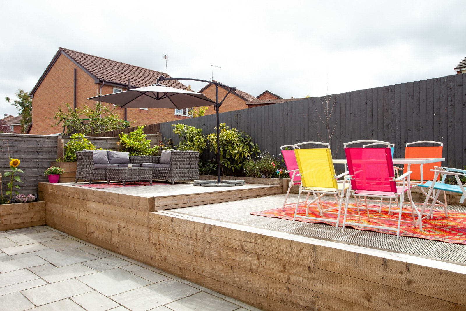 garden patio seating area in this Blackburn property