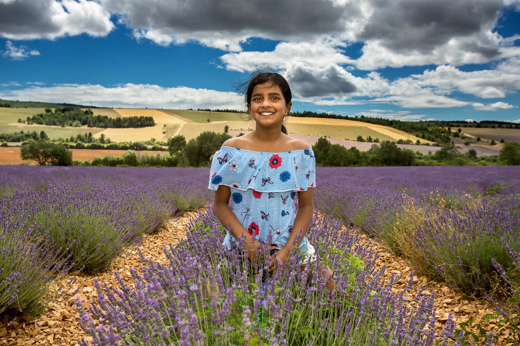 Ava in the lavender fields, Provence, France 2017