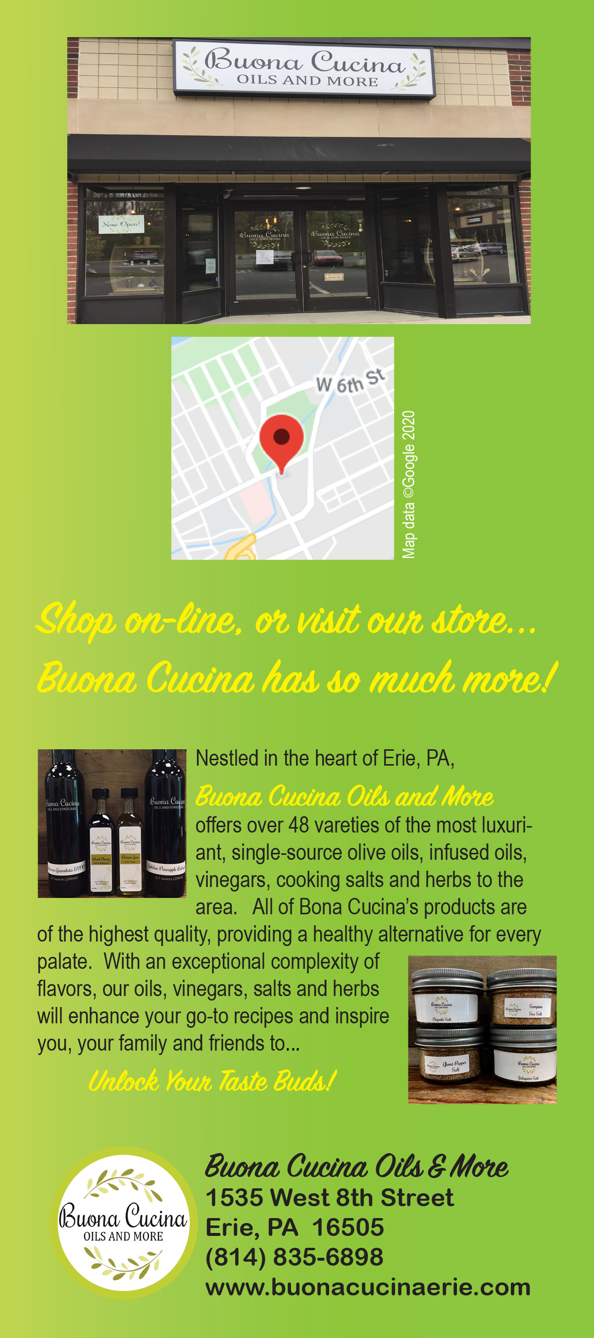 Buona Cucina Oils & More - Design and Content  (Adobe Photoshop, Illustrator & Indesign)