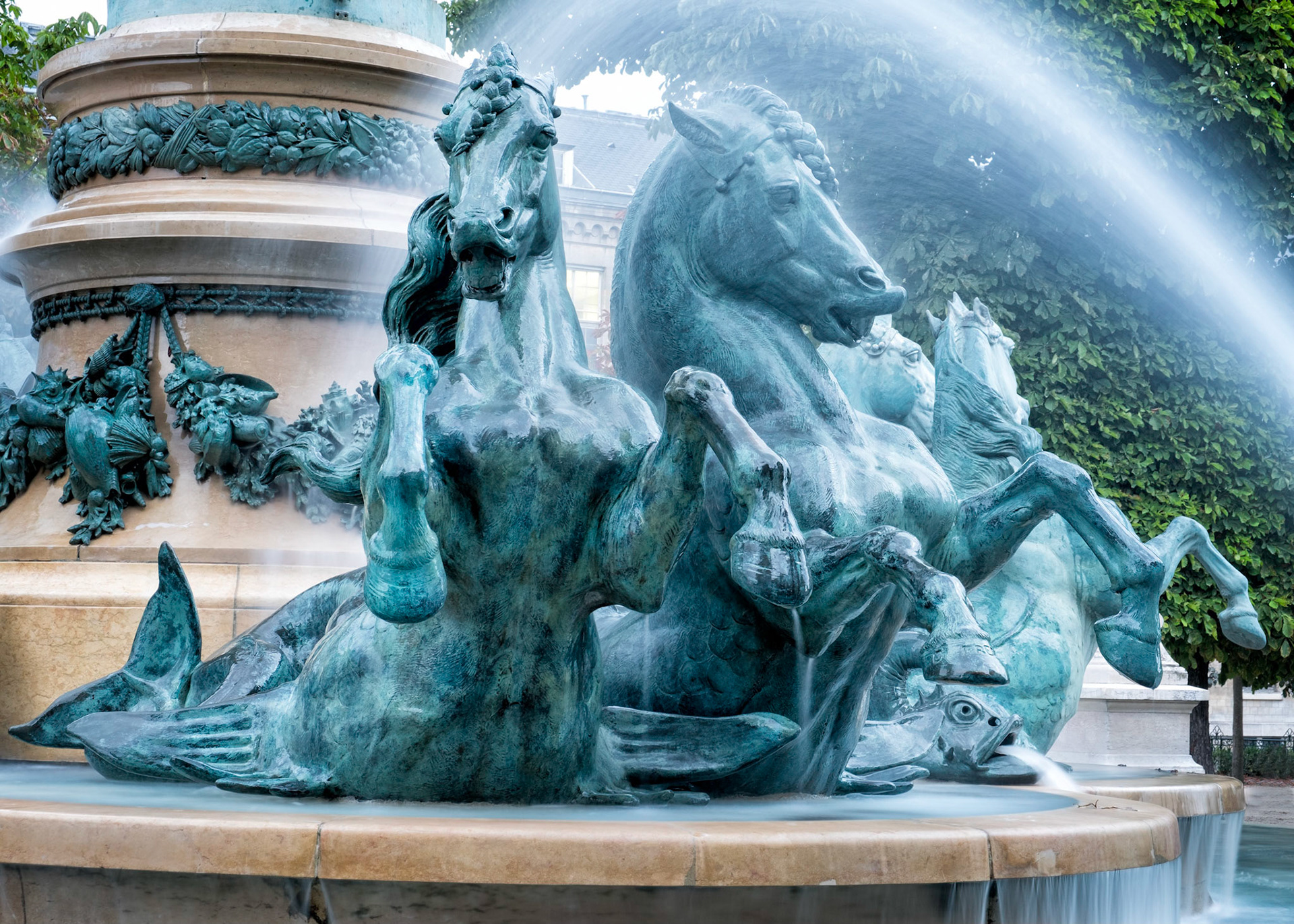 Cheval - La Fontaine Carpeaux, Jardin du Luxembourg, Paris, France
