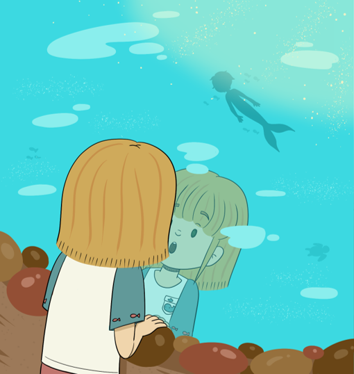Inside illustration from 'Chloe's Adventure to Merlantis'