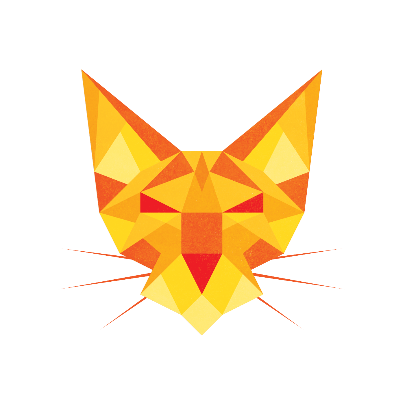 Geometricat - A stylized cat face made up of simple shapes.
