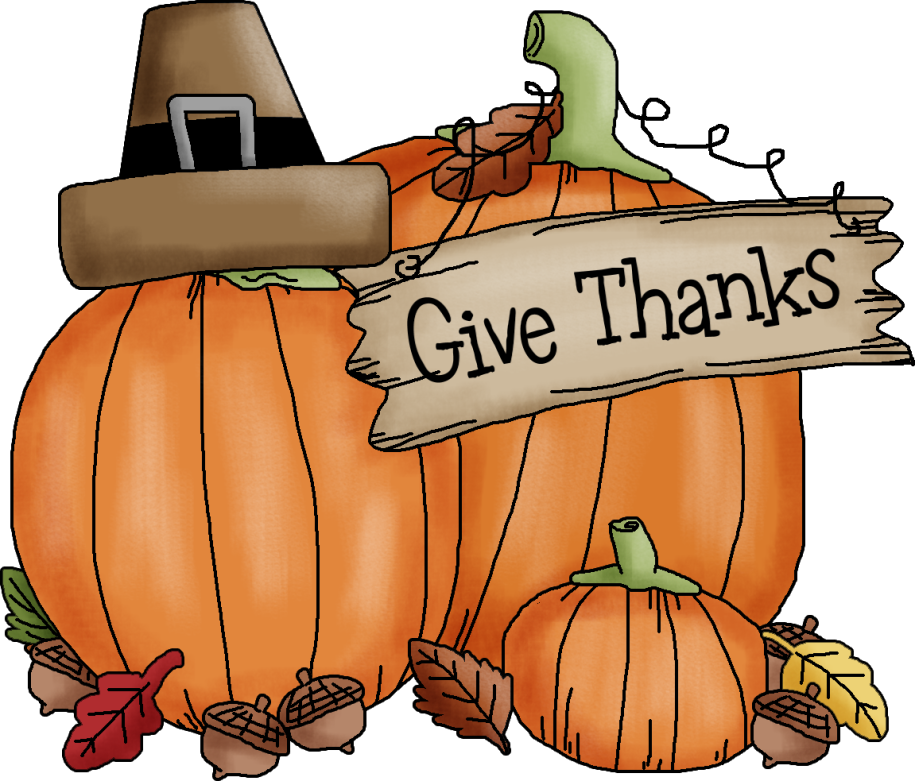 Give Thanks sign on pumpkins