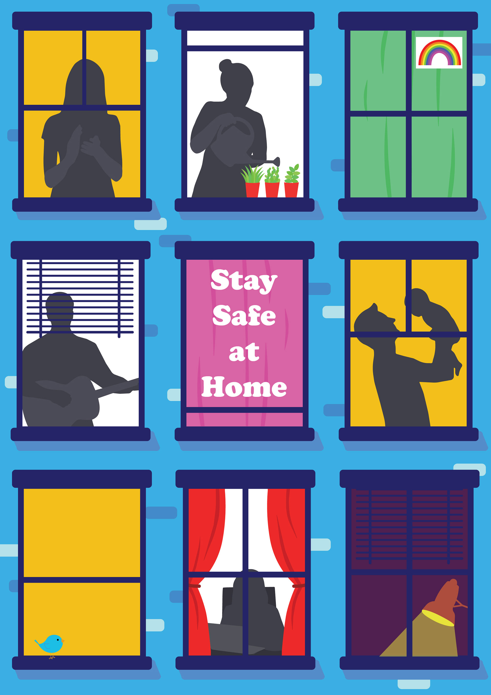Courtney Stanley - Poster Illustration - Stay Sane Stay Safe
