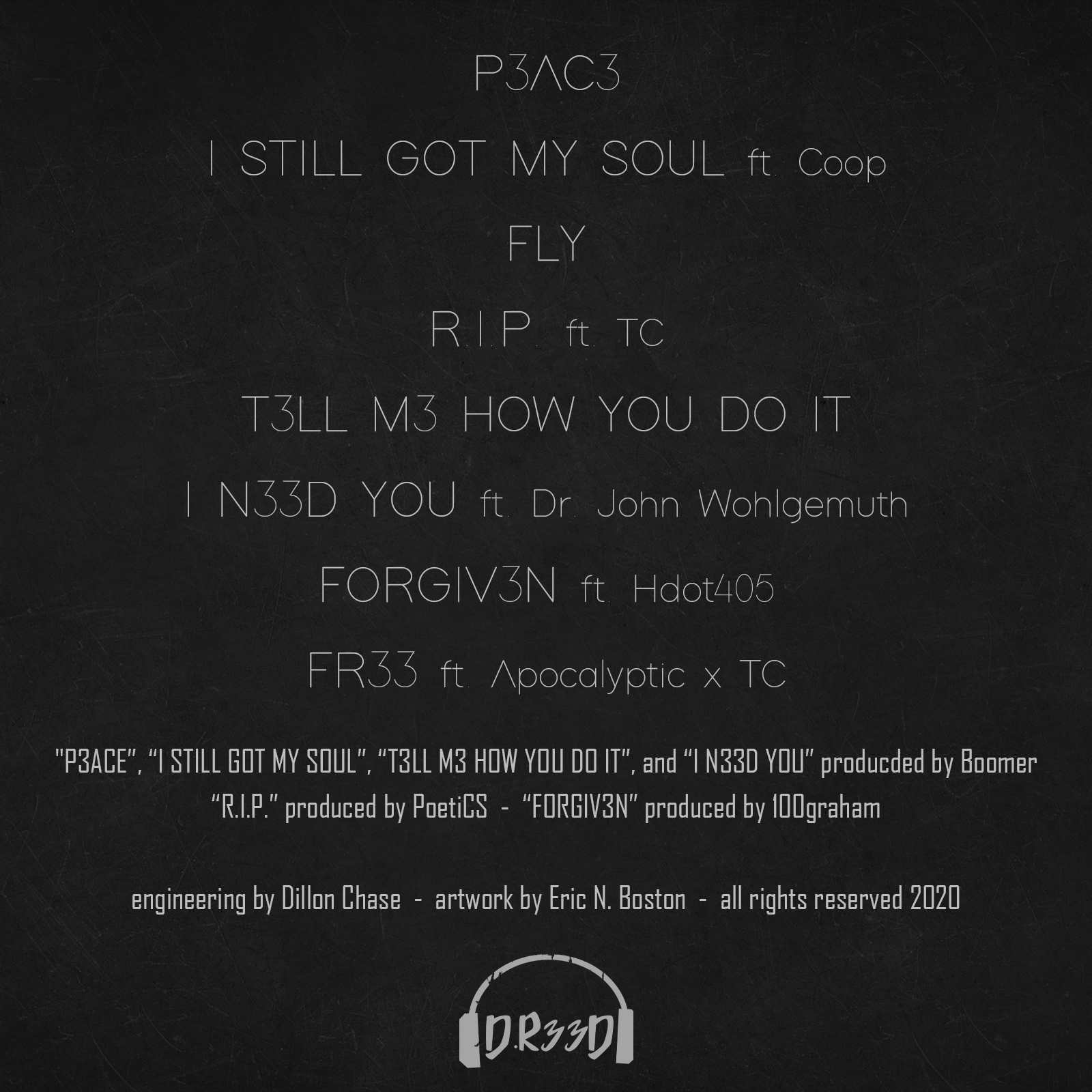 D. R33D | 'Peace' Back Cover