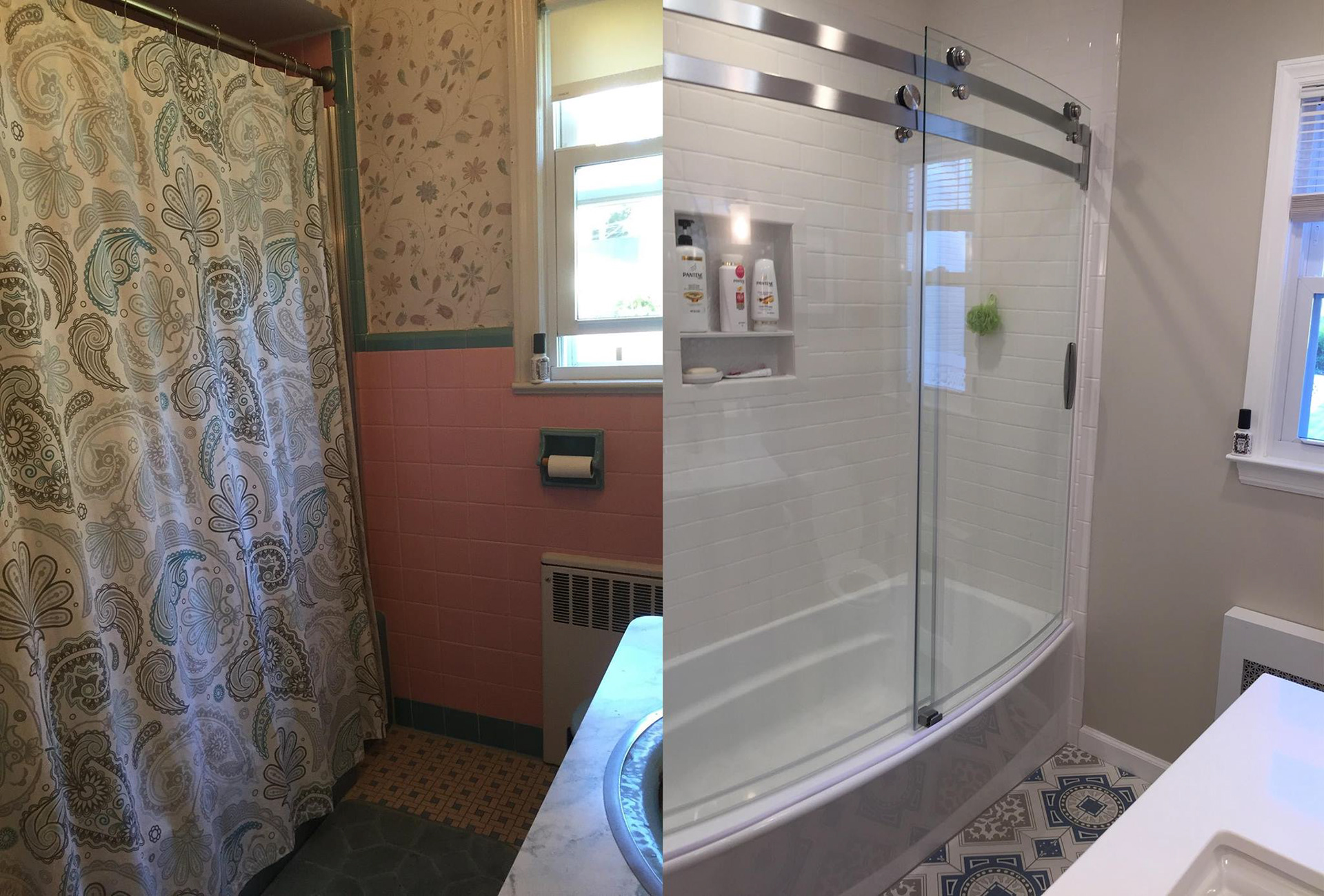 Main Bathroom before and after