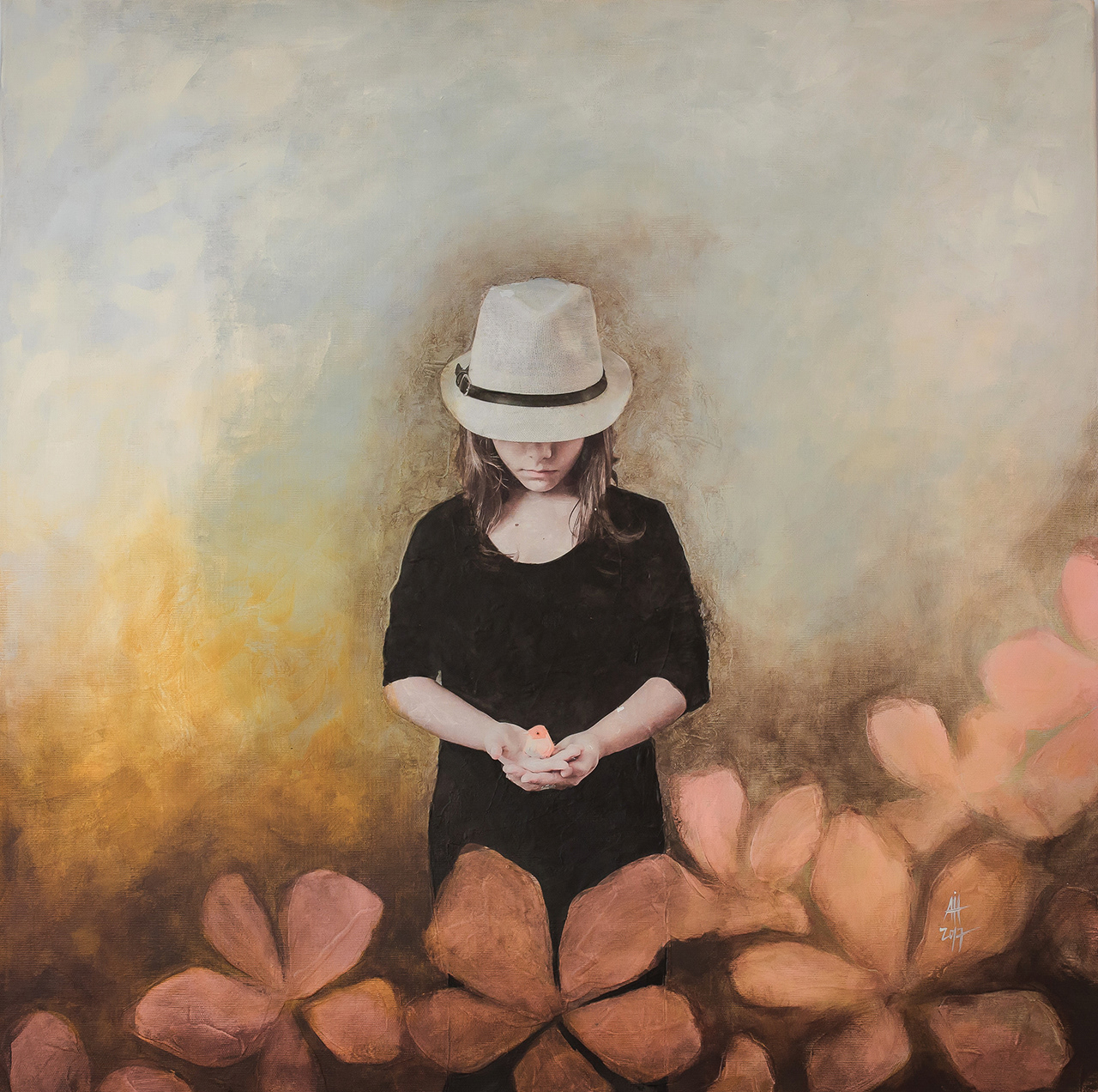 "Hana" 2017 60cm/60cm mixed media/canvas