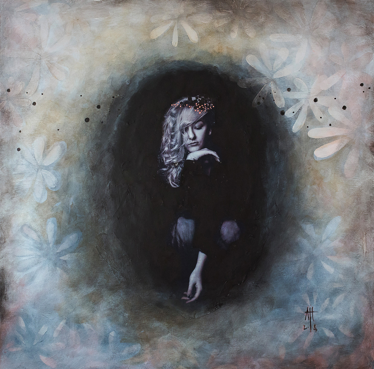 "Oana"2018 50cm/50cm mixed media/canvas