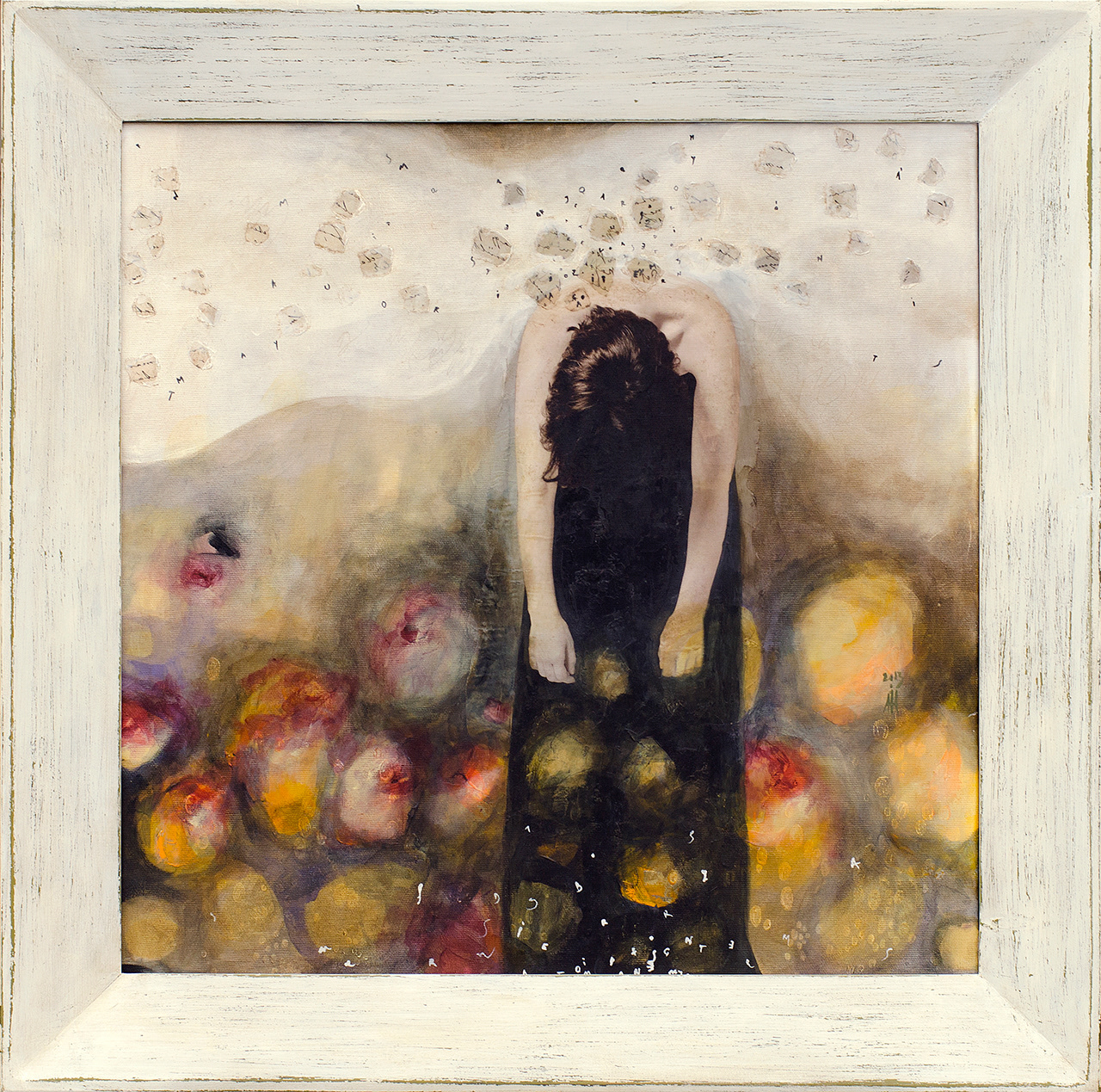 "I hold you on my back"2012 50cm/50cm mixed media/canvas