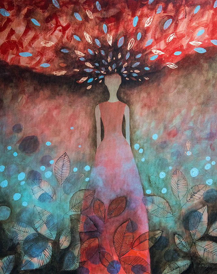 "The woman - the tree" 80cm/100cm 2018 acrylic/canvas