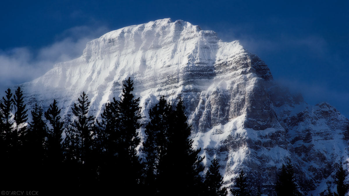 Snow covered peak of the Canadian Rocky Mountains, Yoho National Park, British Columbia, Canada