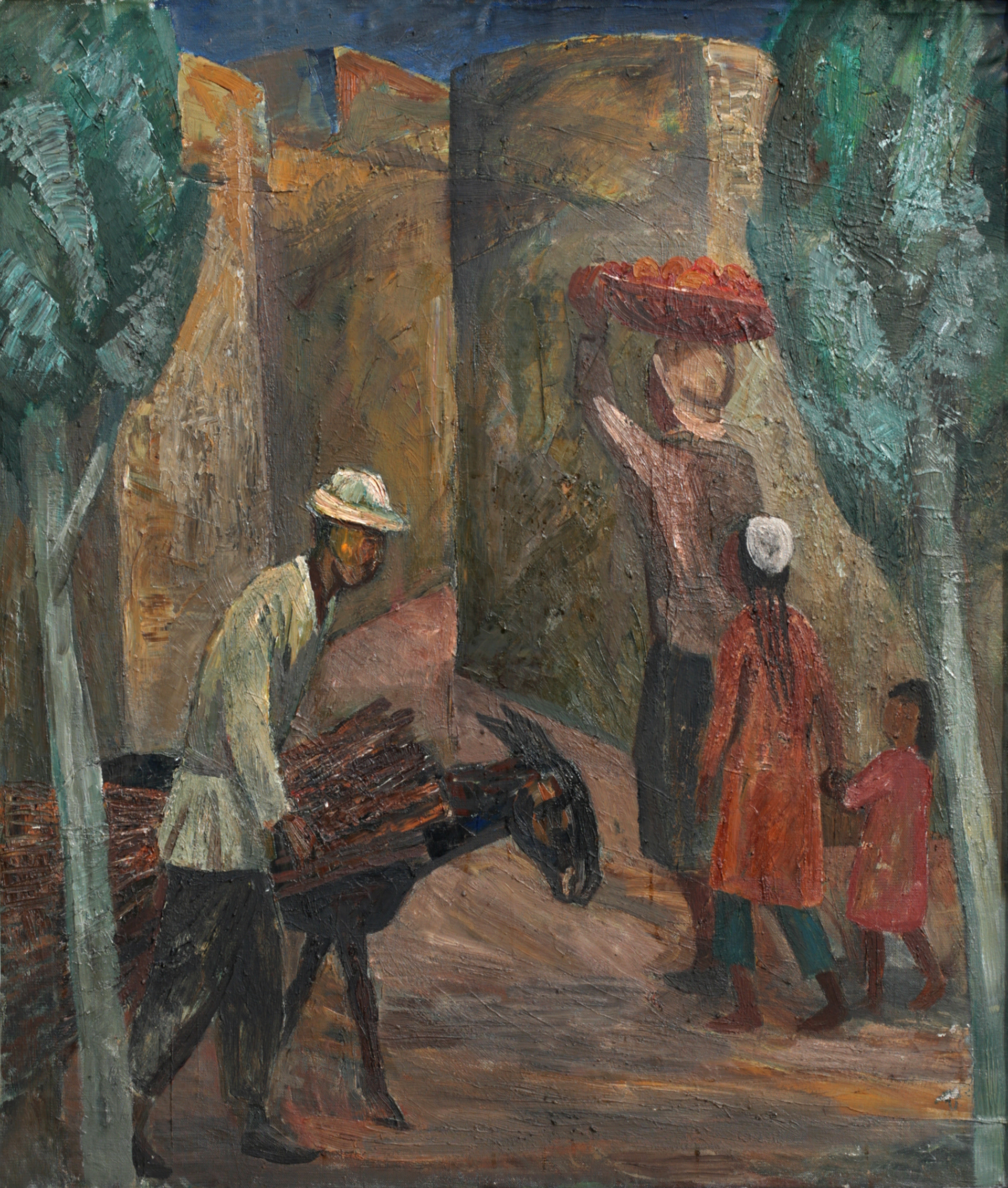 Ошская улочка. 1980 г., х.м., 116x99