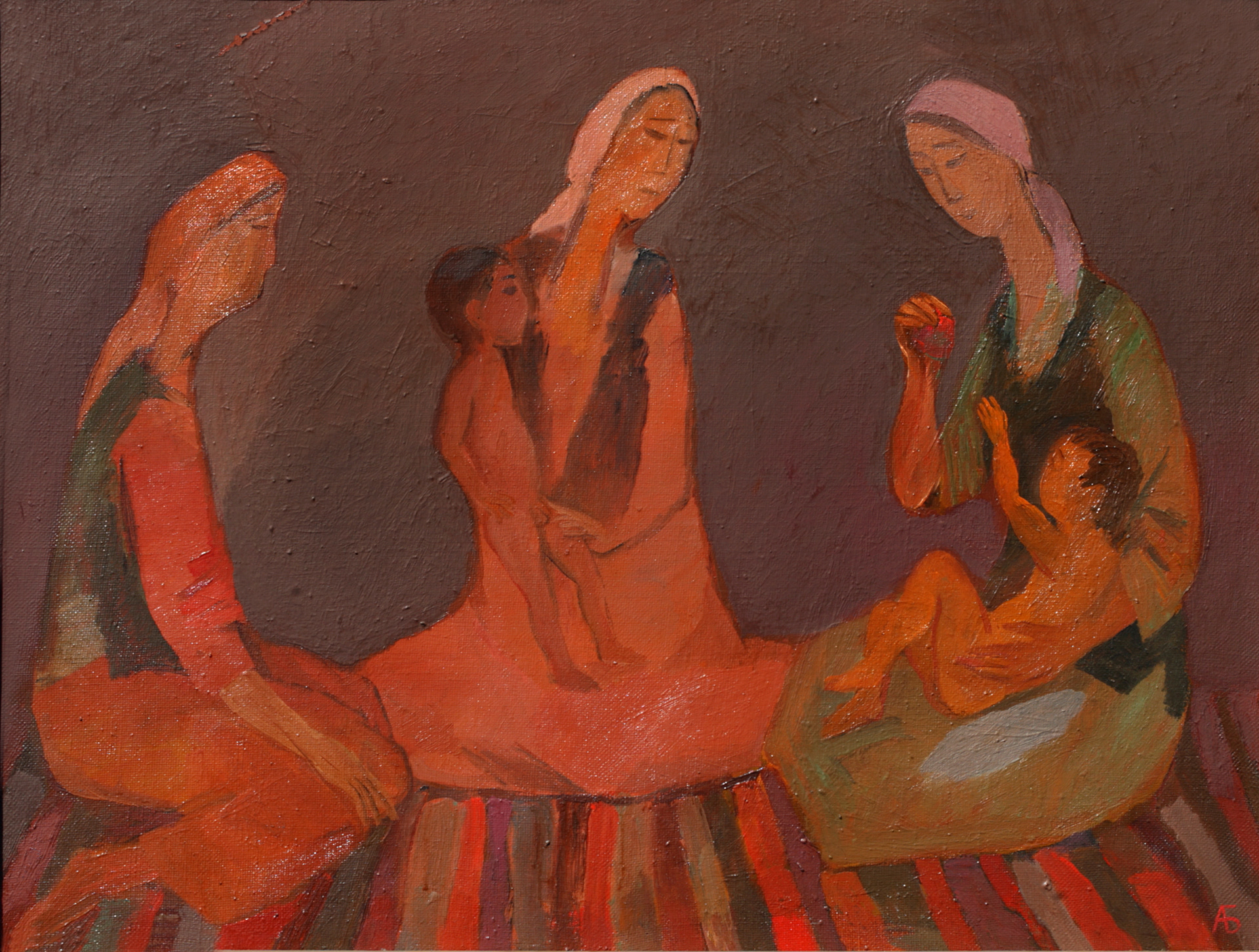 Материнство. 1993 г., х.м., 60х80