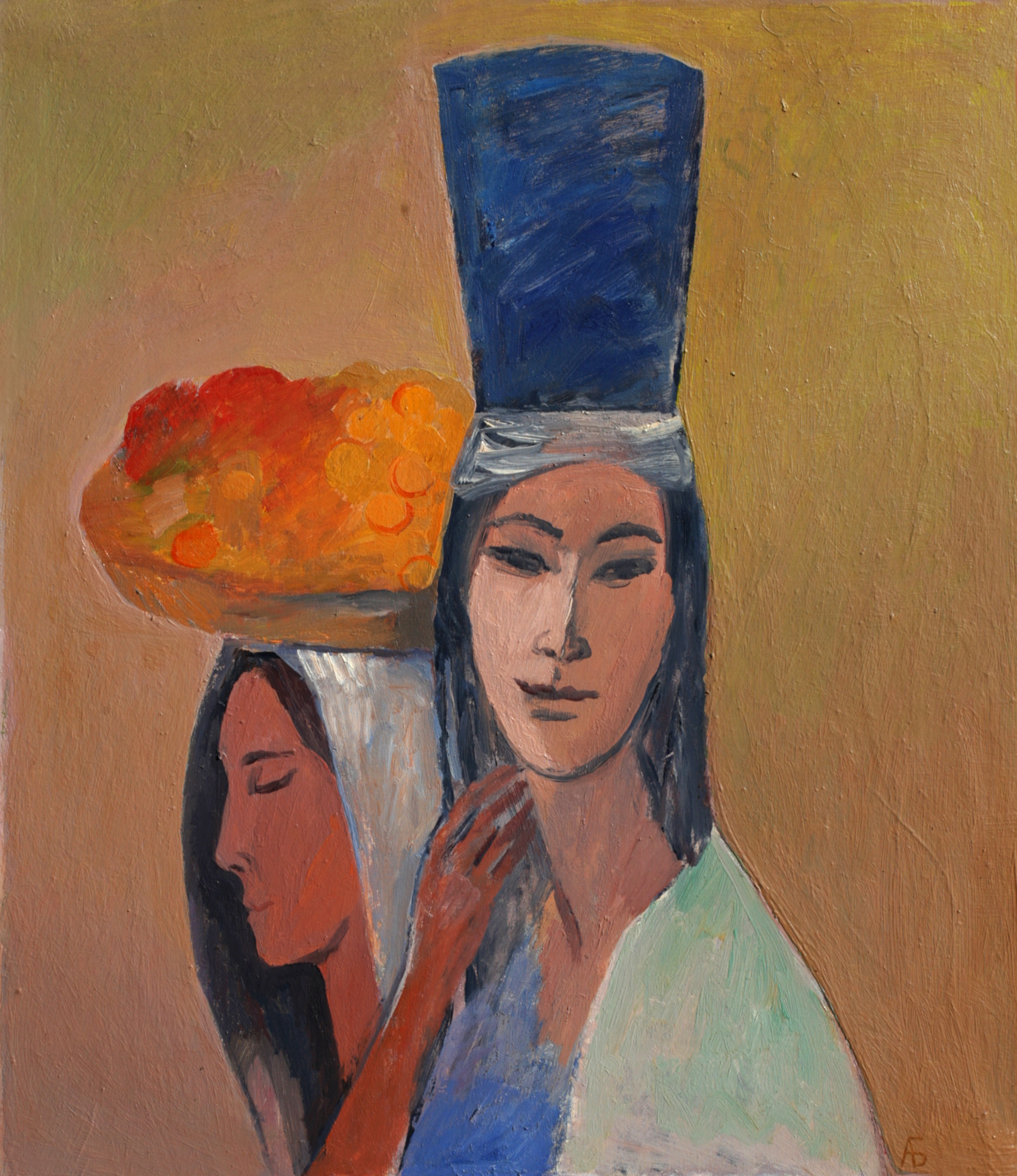 Девушки с фруктами. 1994 г., х.м., 67х59