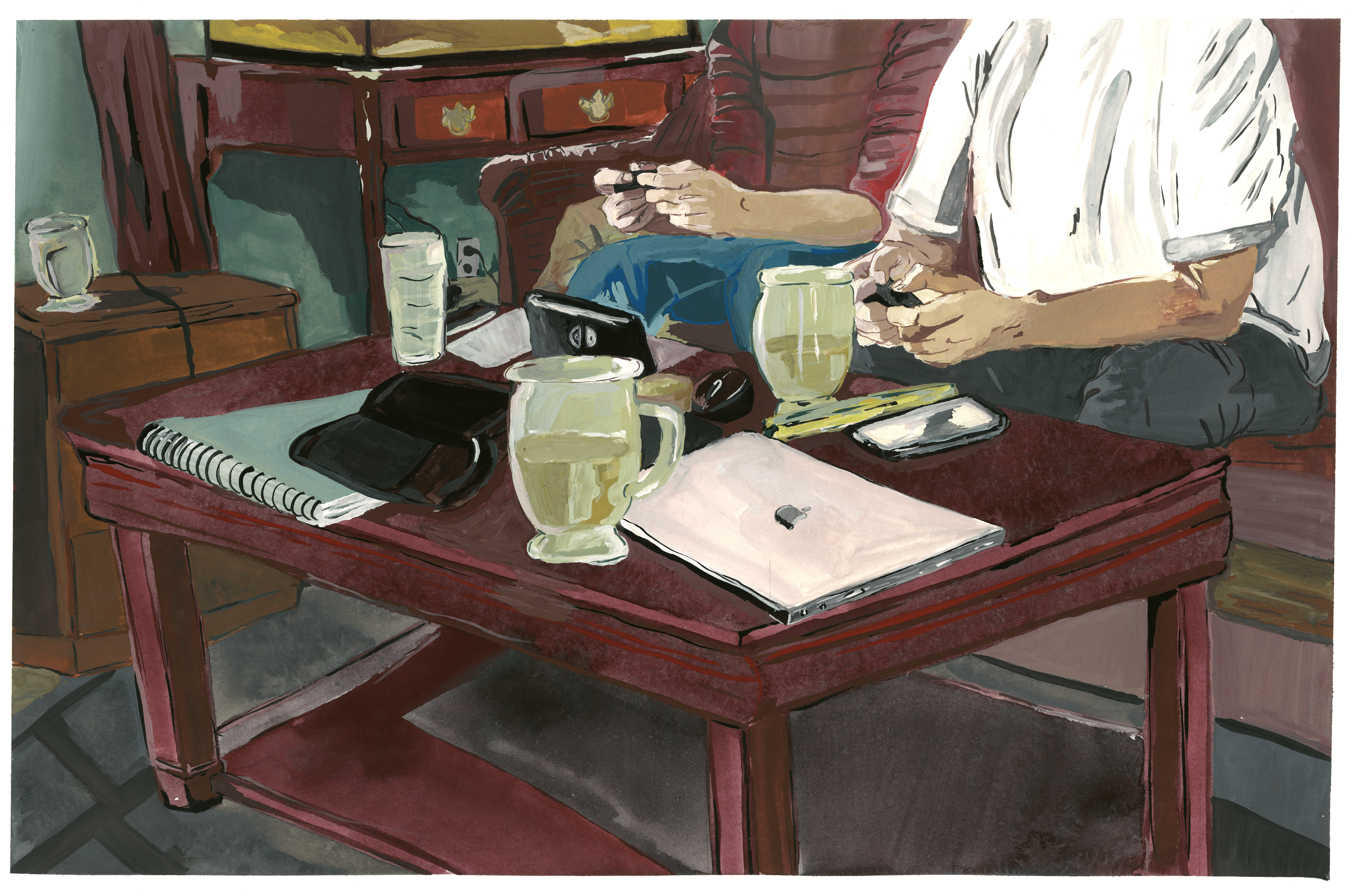 "Sunday" - 2018 - Gouache on watercolour paper