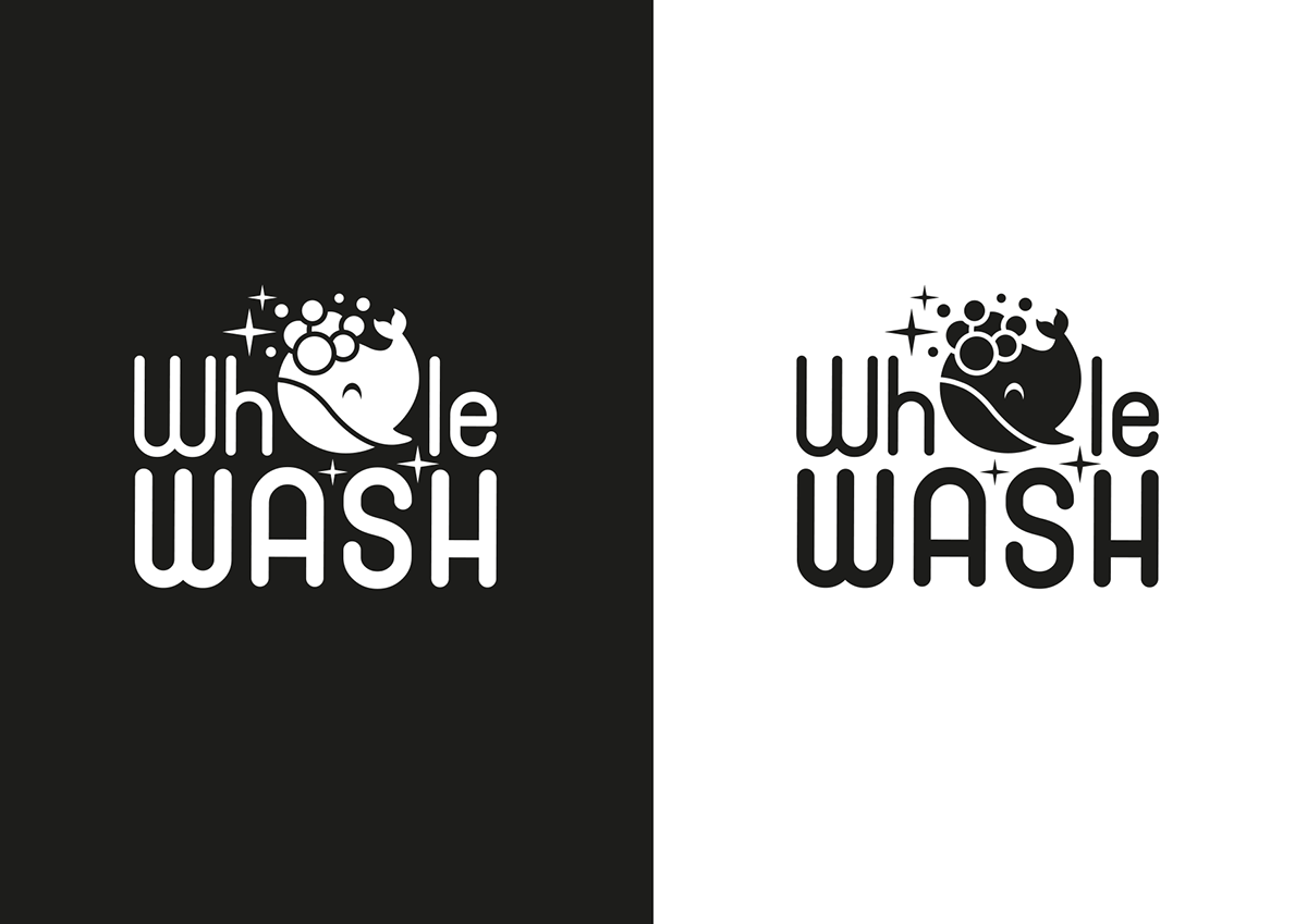SupanatK - Whale Wash Logo design