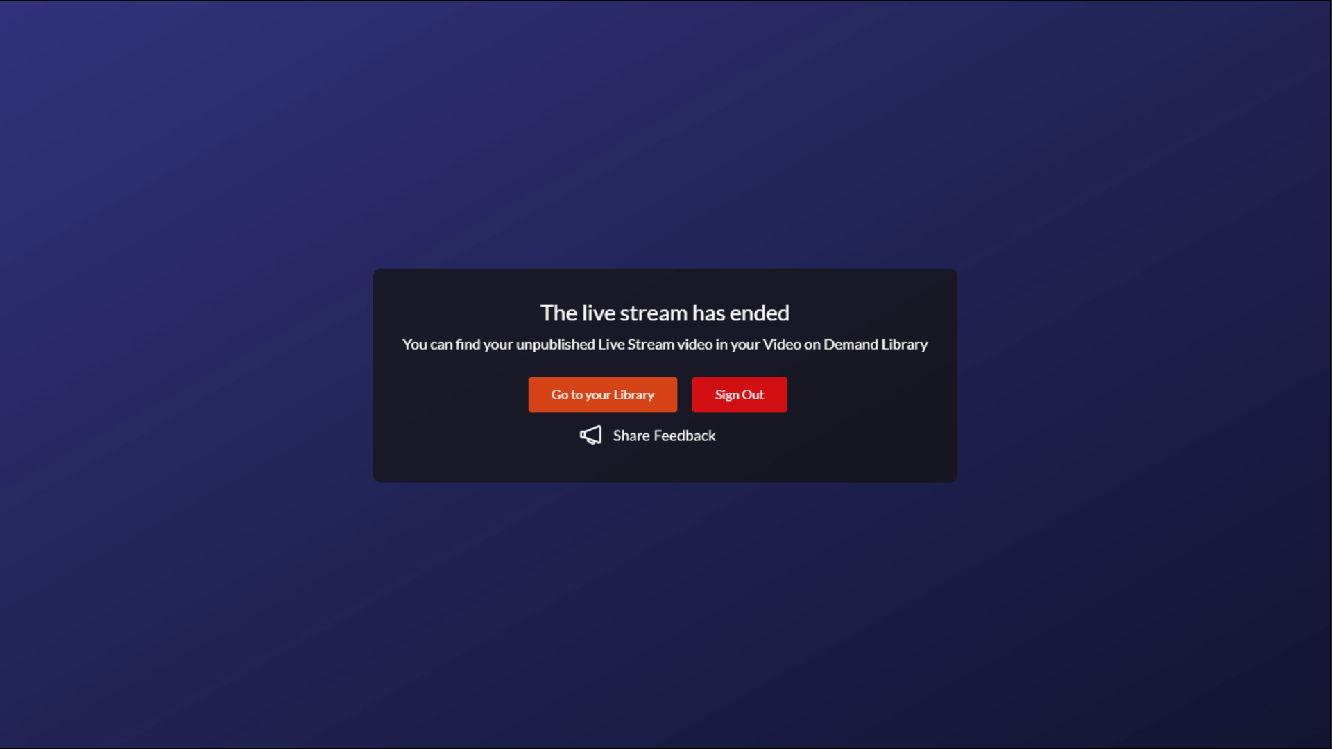 Live stream recorded notification