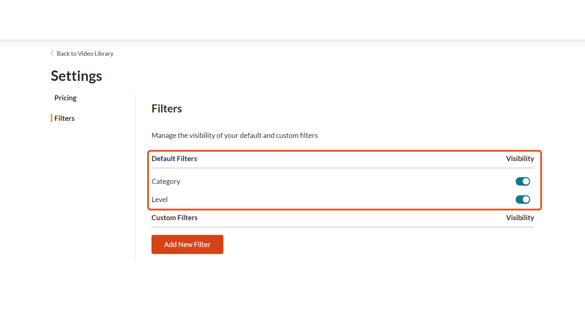 Default filters
