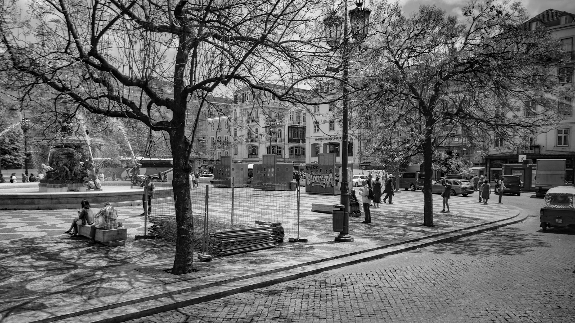 Bus Tour, Rossio Square, Lisbon, Portugal