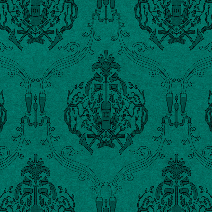 Saloon wallpaper pattern emulates themes of the town