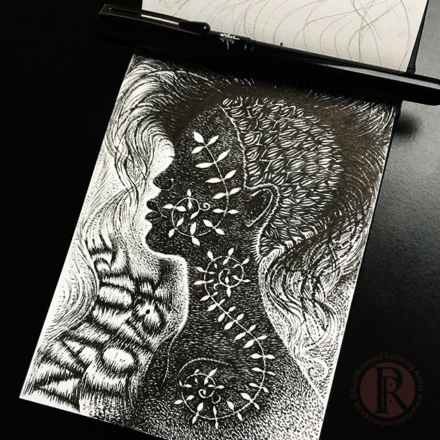 ©Ruth Rowland Lettering Artist & Illustrator - Pen & Ink Sketchbook: Nature Lover Illustration