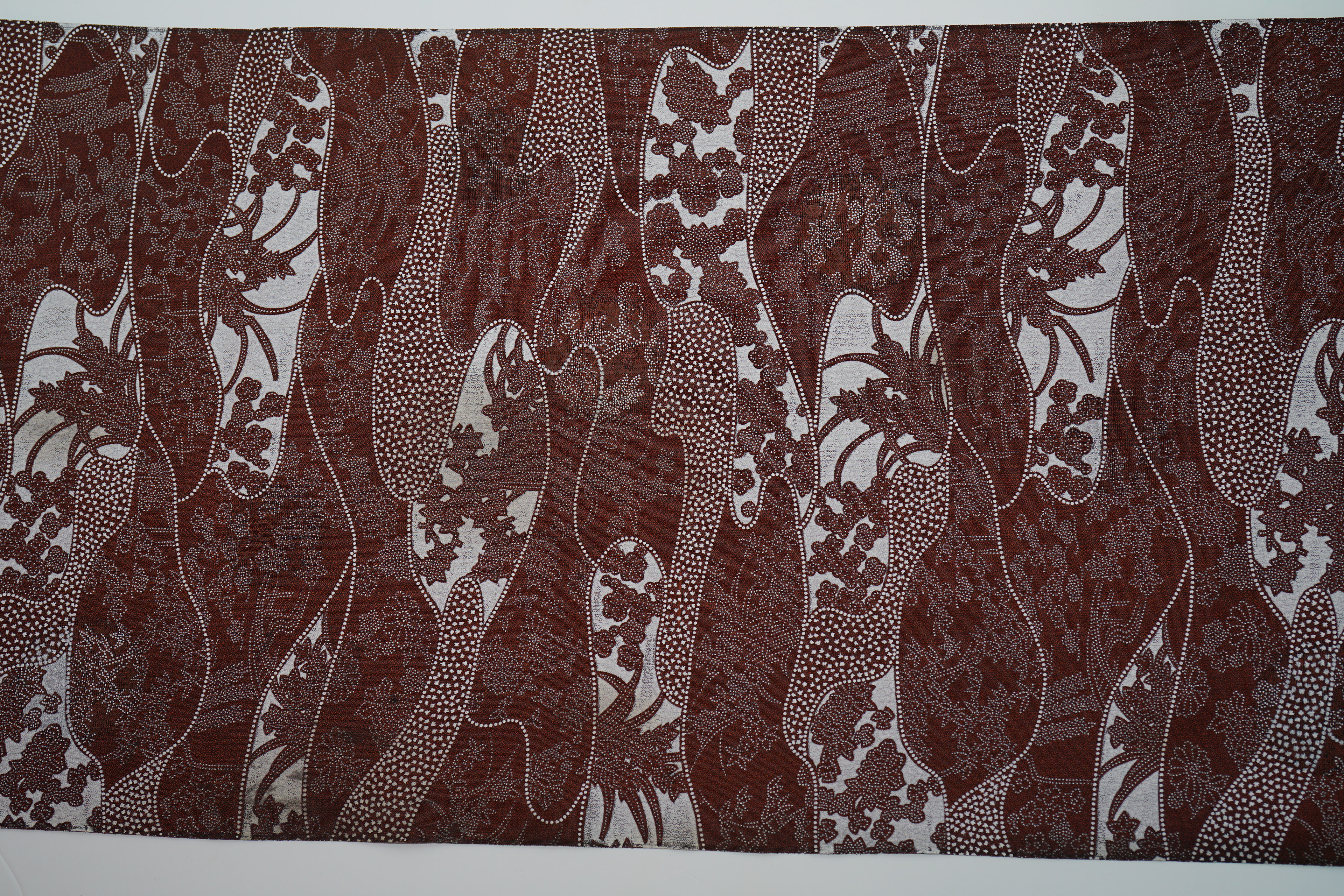 UF2 - Unknown Fabric, Brown with Outdoors and Cherry Blossoms pattern