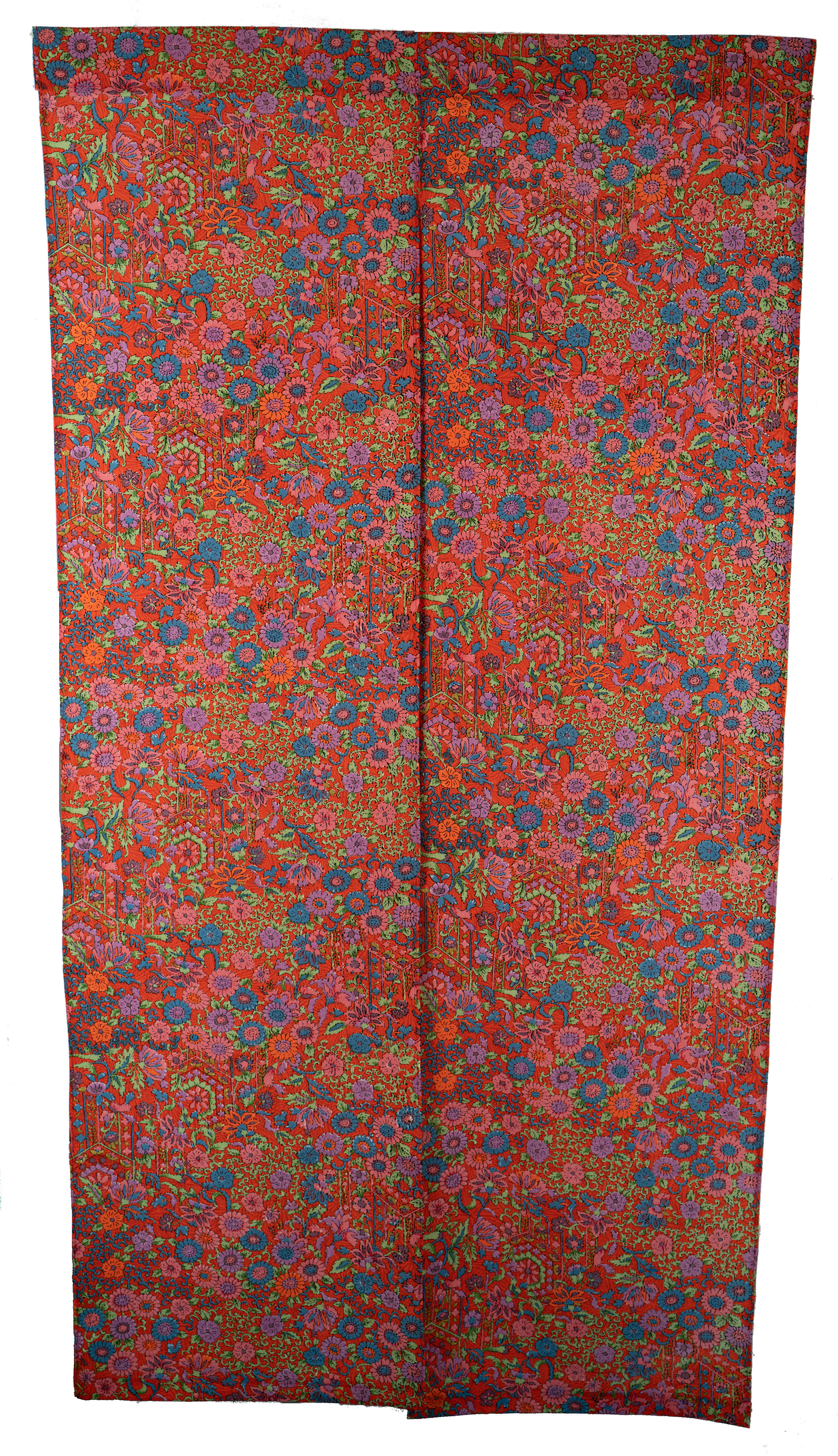 Chirimen Wool Noren - Kimono Fabric - Flowers (Chrysanthemum, Cherry Blossoms/Sakura, Botan)