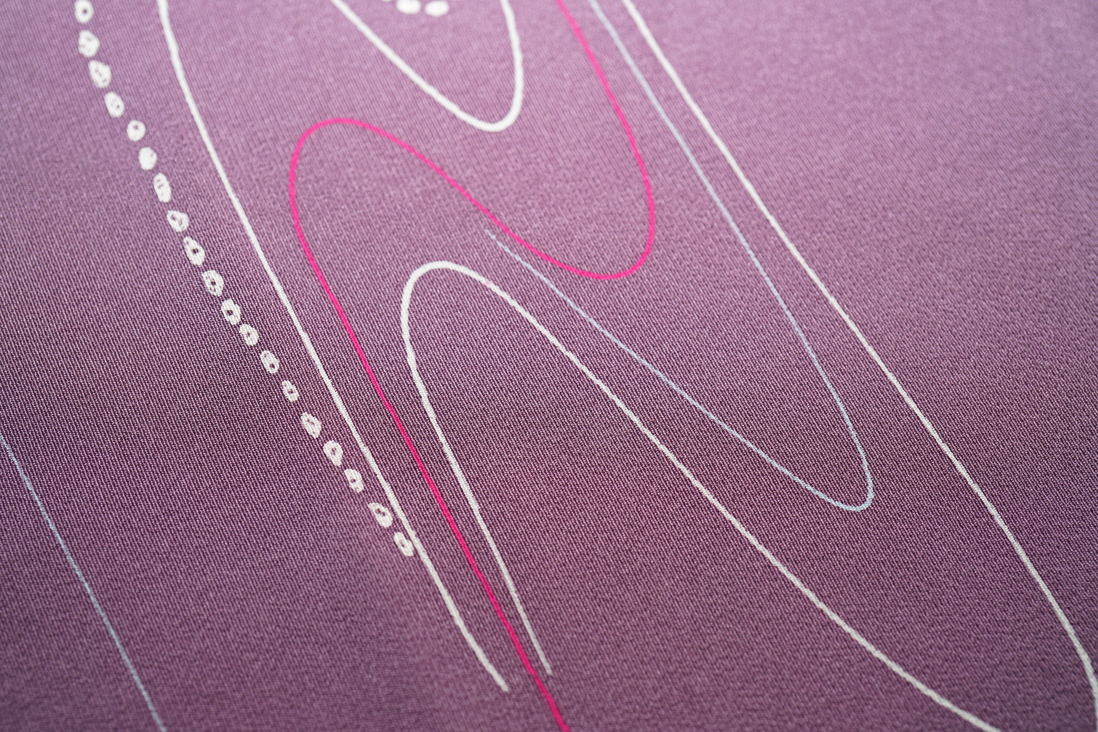 UP1 - Unknown Fabric from Kimono - Purple with Lines - Sturdy