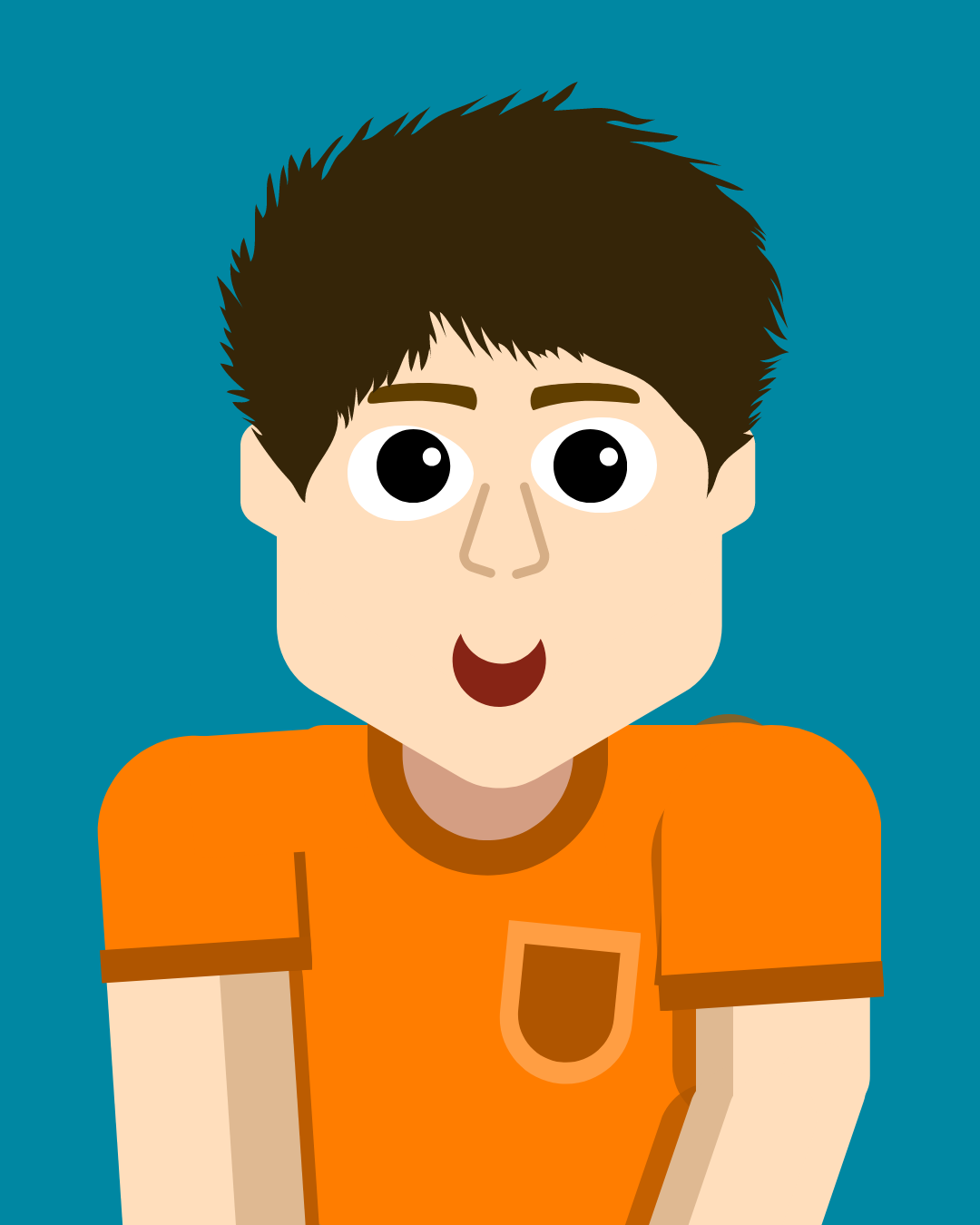Cheeky Boy with Brown Hair