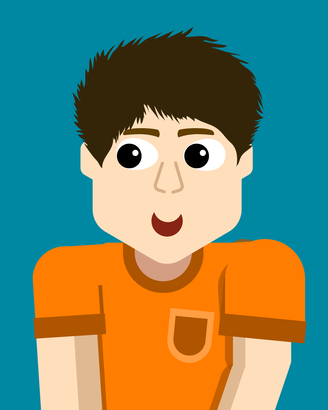 Cheeky Boy with Brown Hair