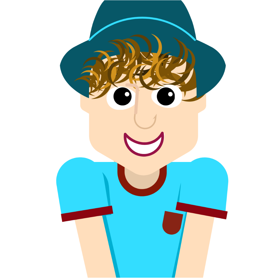 Cheeky Boy Next Door with Hat on, Brown Hair with Hightlights