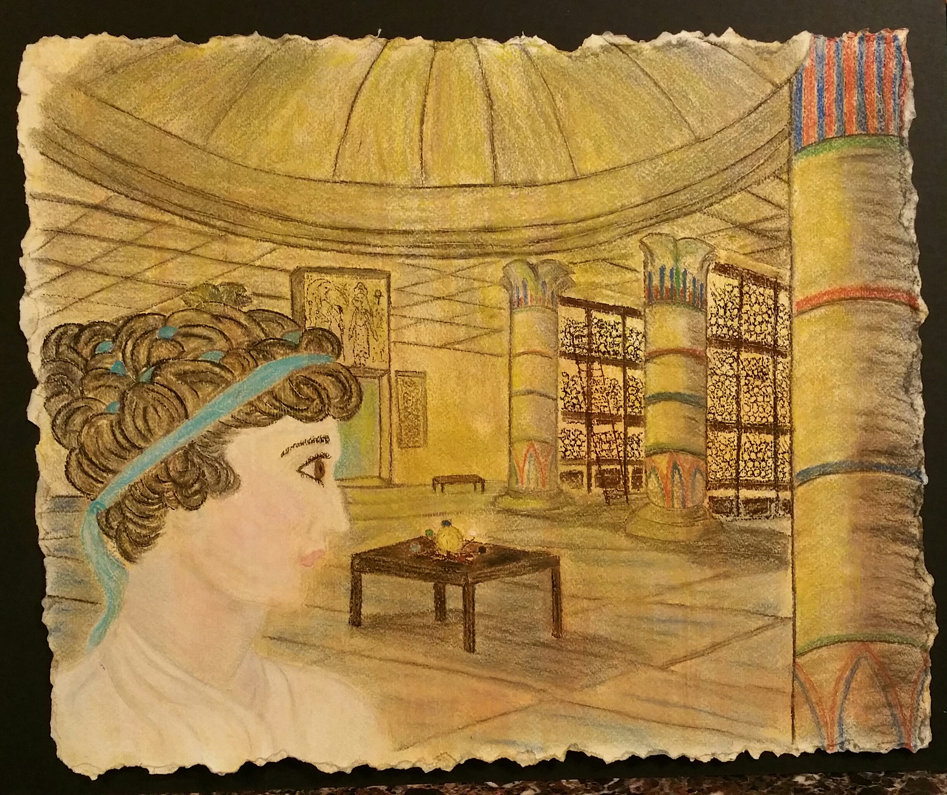 Описать рисунок в библиотеке александрии история