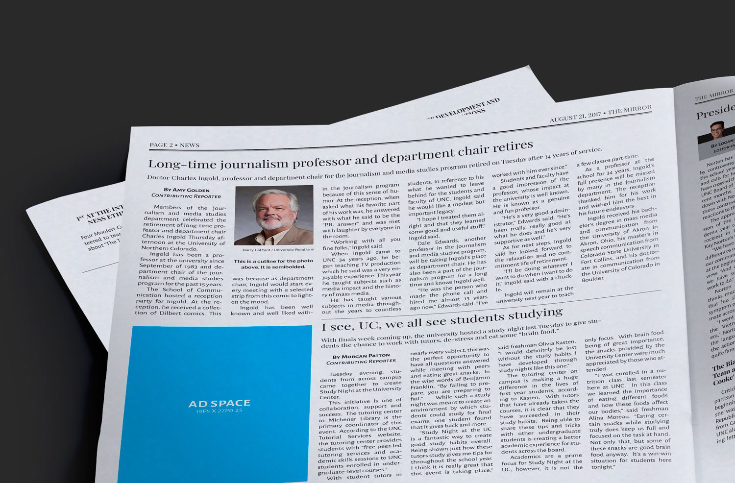 A version of the paper I pitched to the staff using stories from an existing publication.