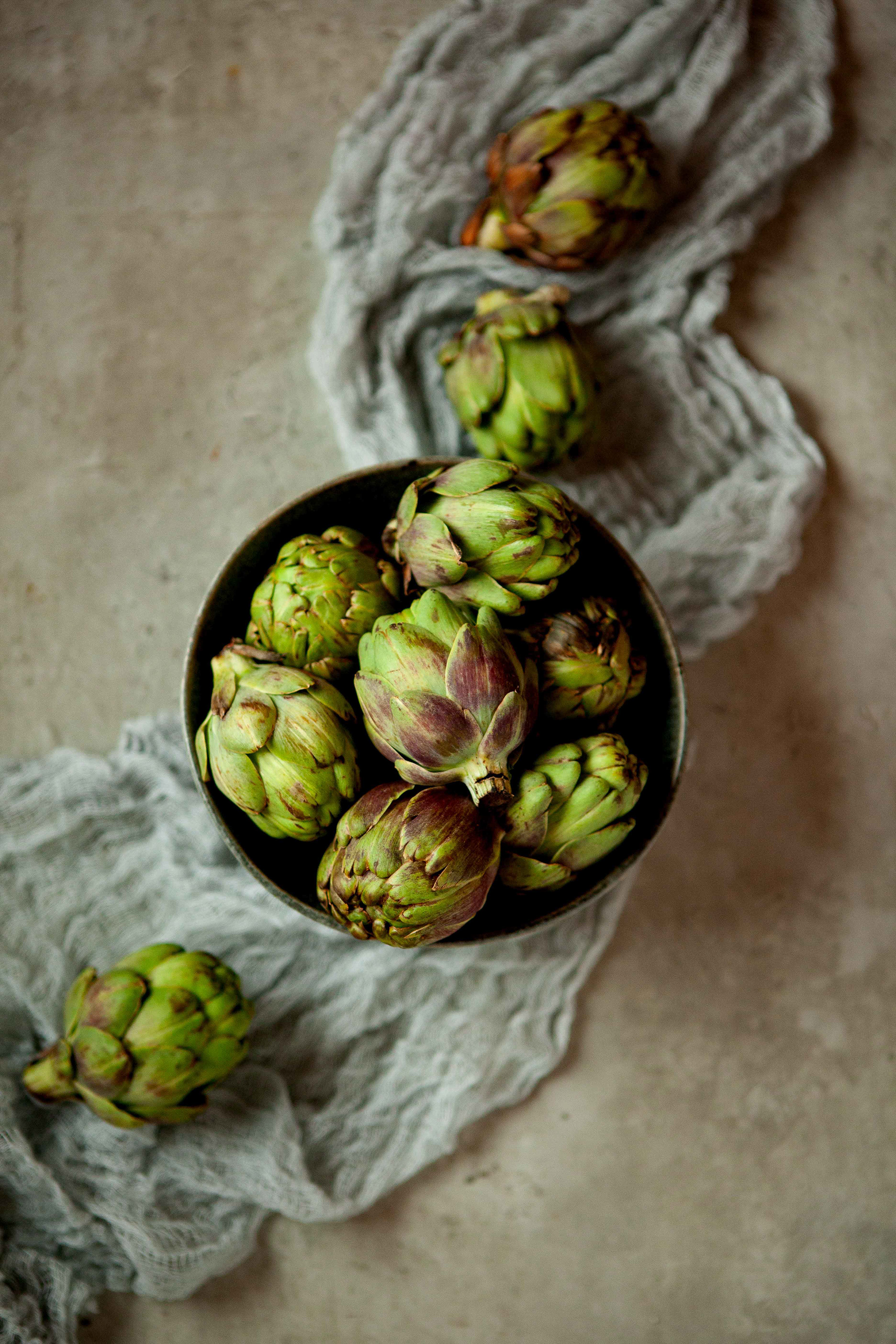 Toronto Food Photography - Top View Artichokes