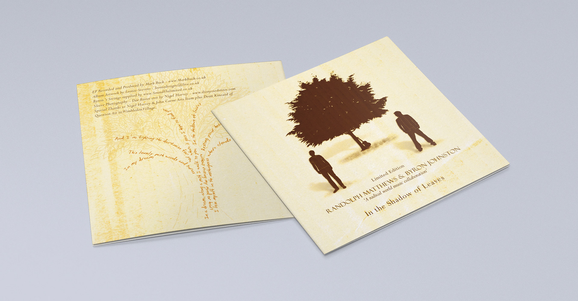 In the shadow of leaves front and back of album booklet