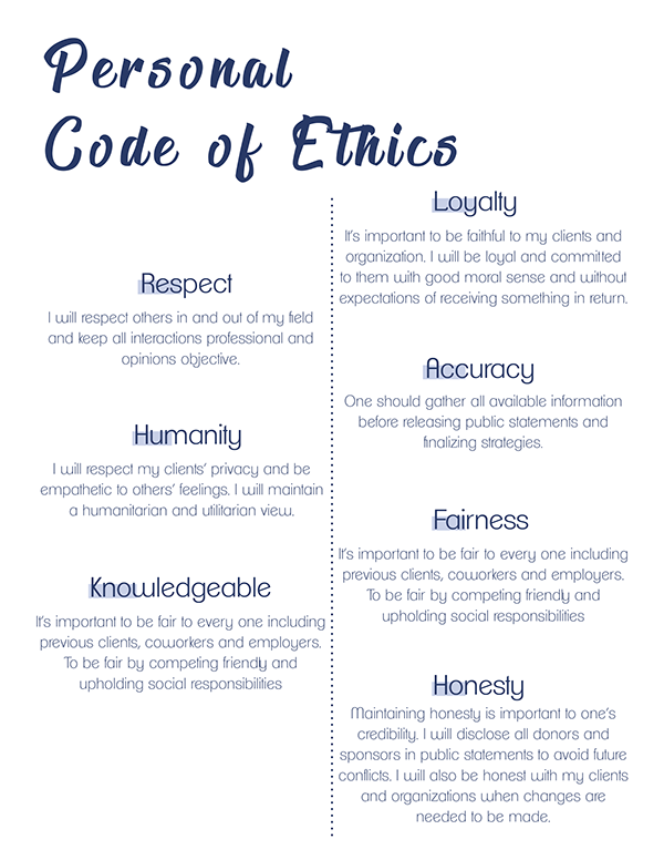 Lorraine Chen Online Portfolio Code Of Ethics