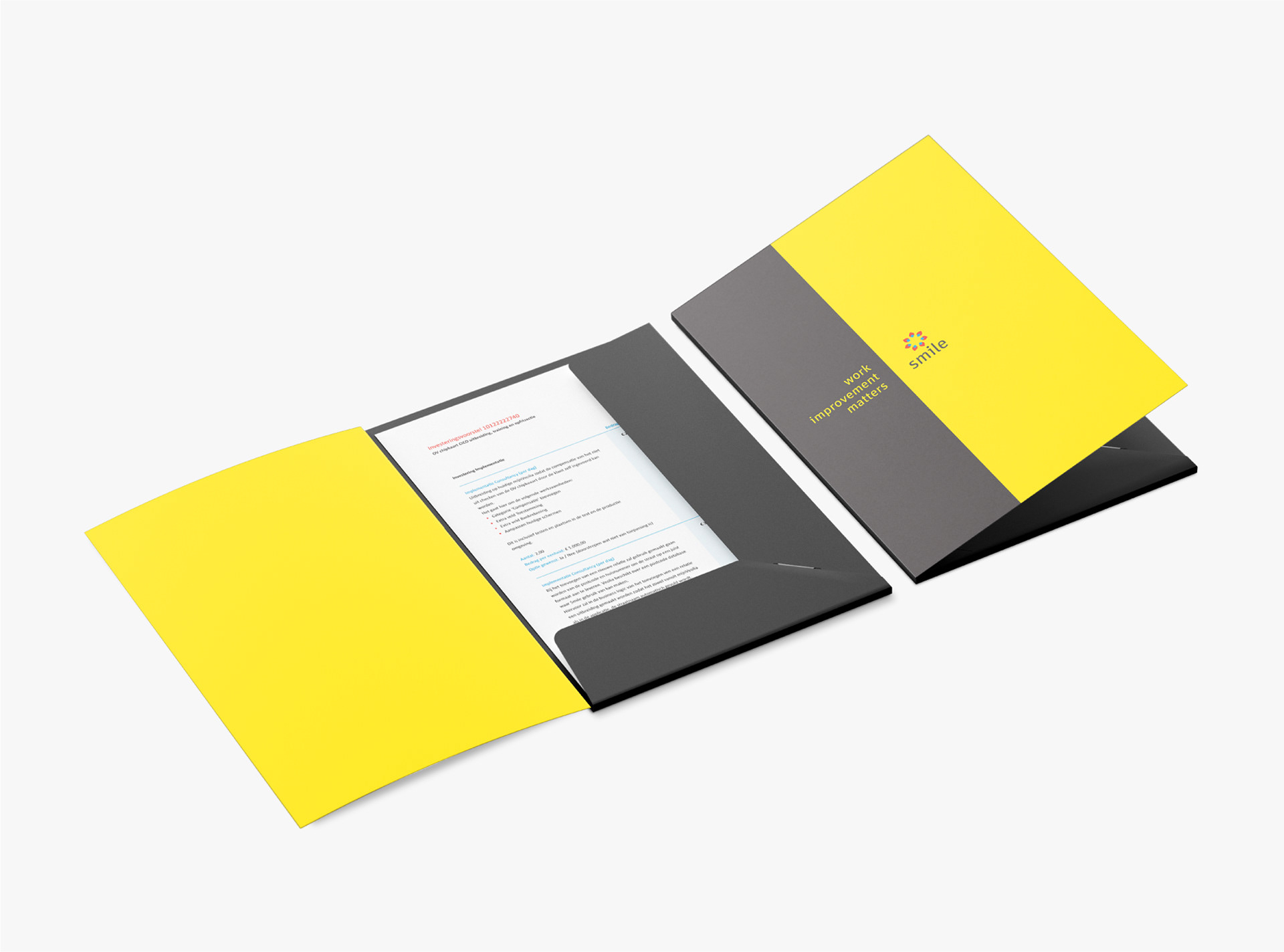 Smile Work Improvement Matters Folder with insert