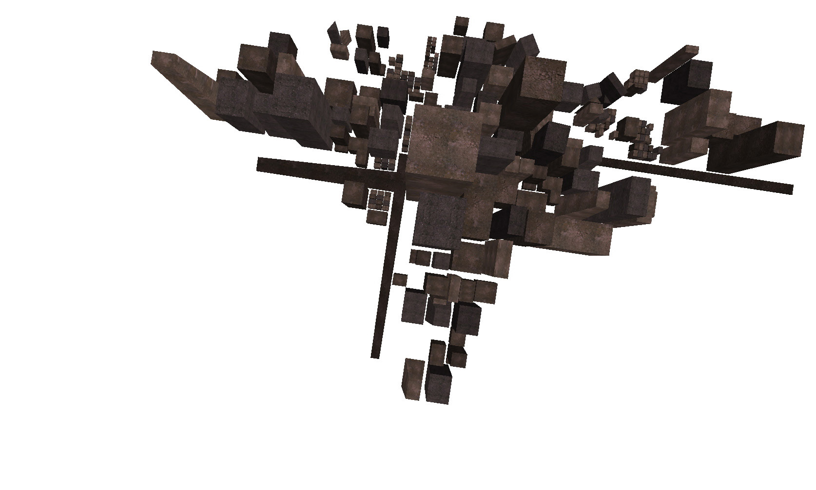 (IN)BETWEEN SL, top view, 2007 Virtual sculpture in Second Life 984.6 cm x 594.2 cm x 59.1 cm, 247 prims rezzing as 1 prim