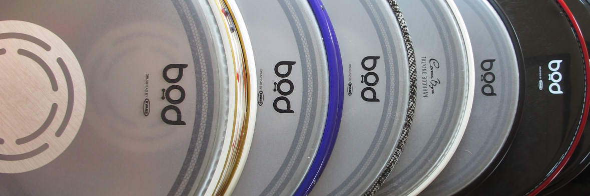 BOD branding on drum skins