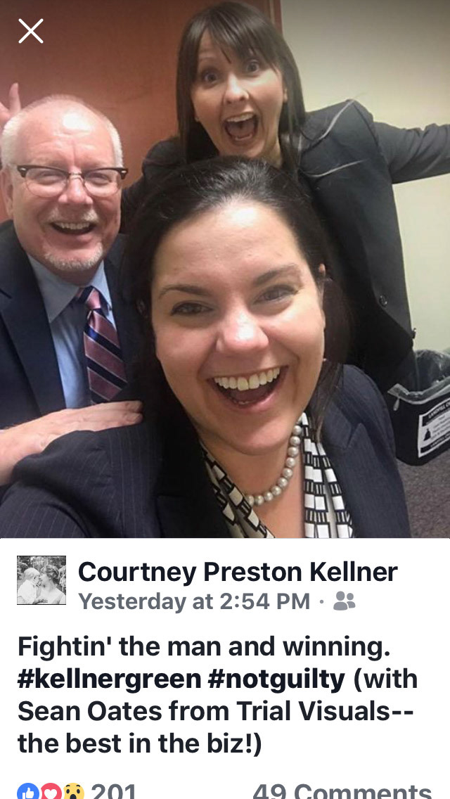 FaceBook post of victory