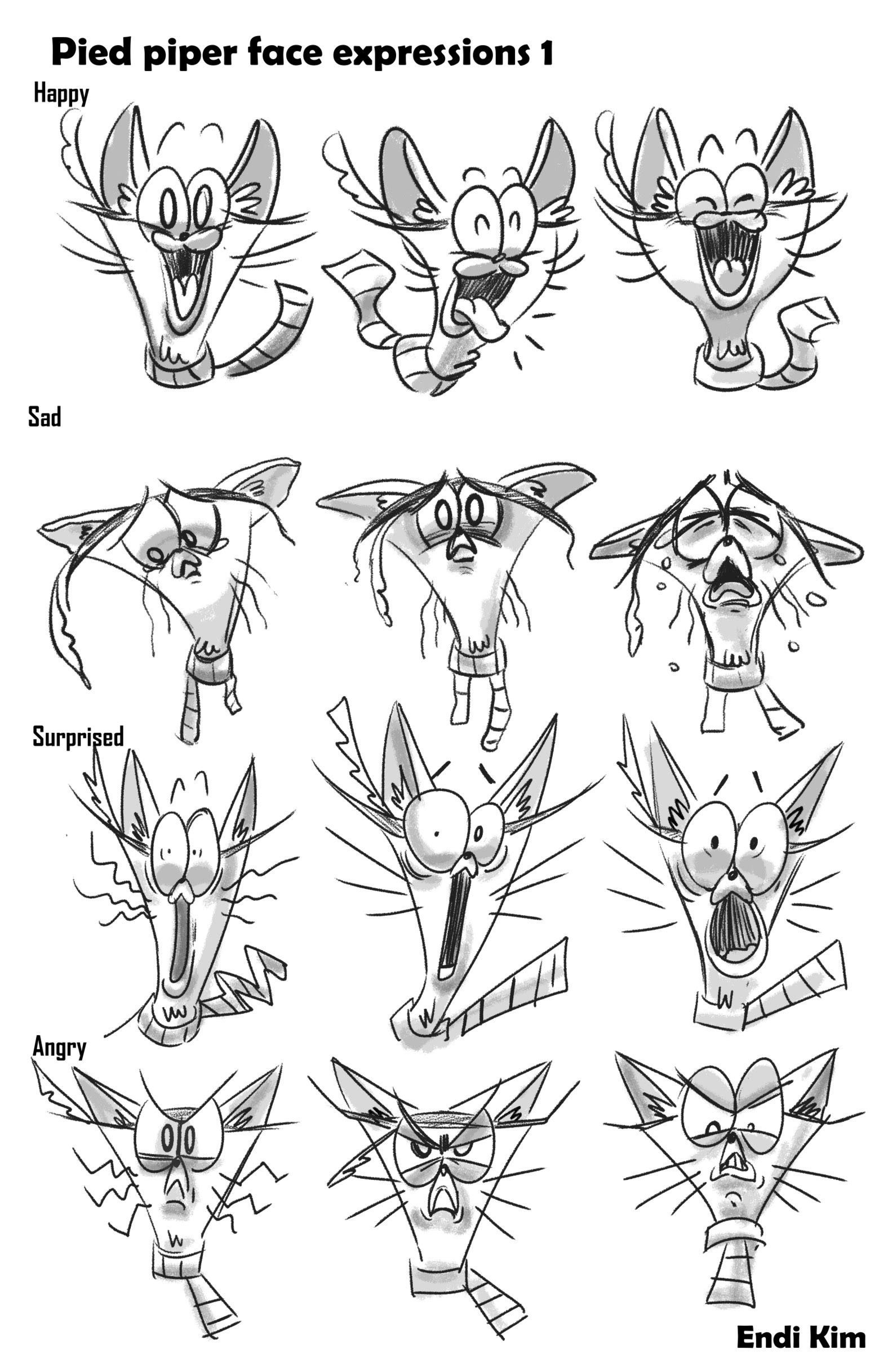 The Pied Piper- character face expressions 1