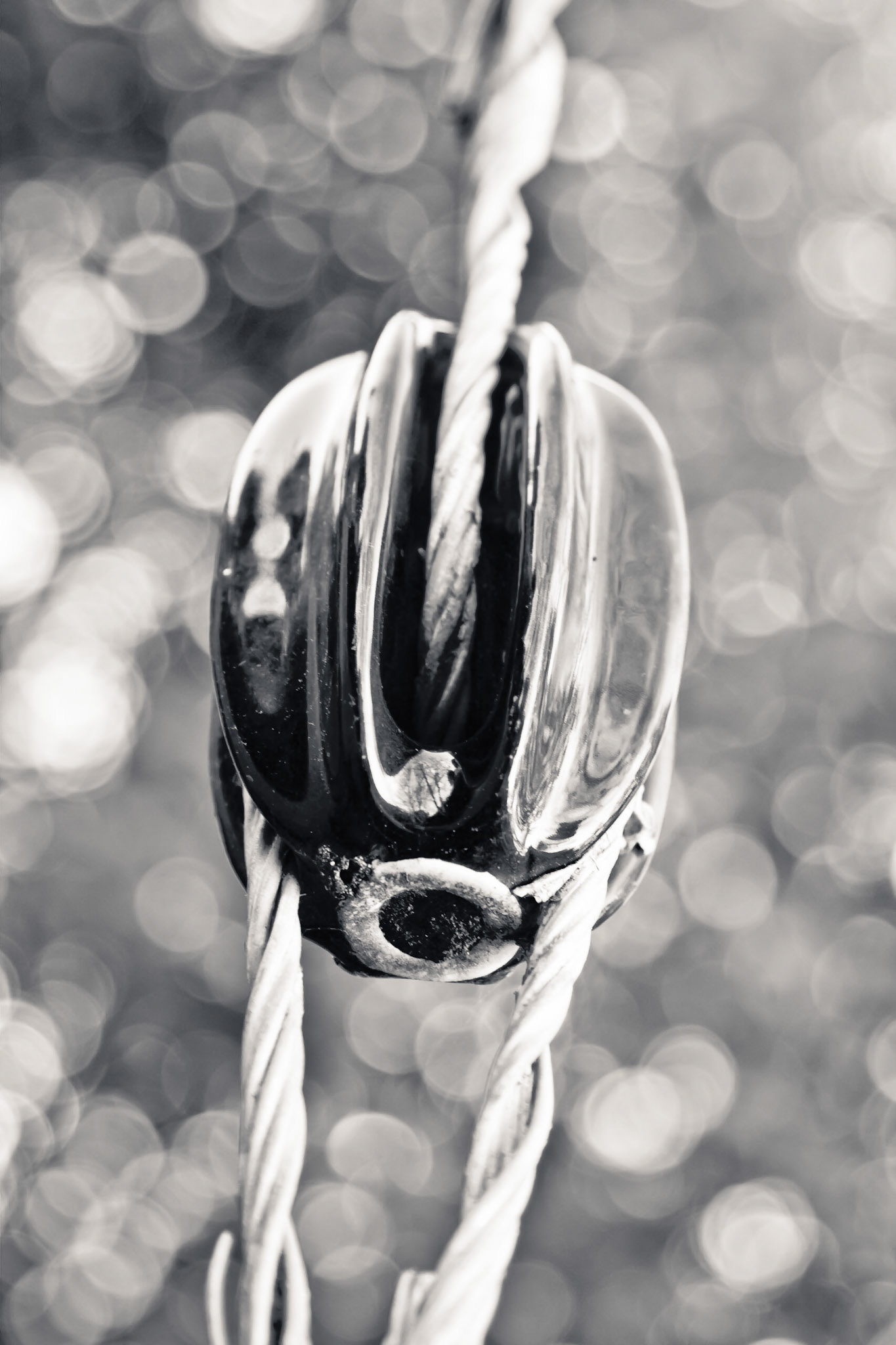 An old porcelain connector with wires attached