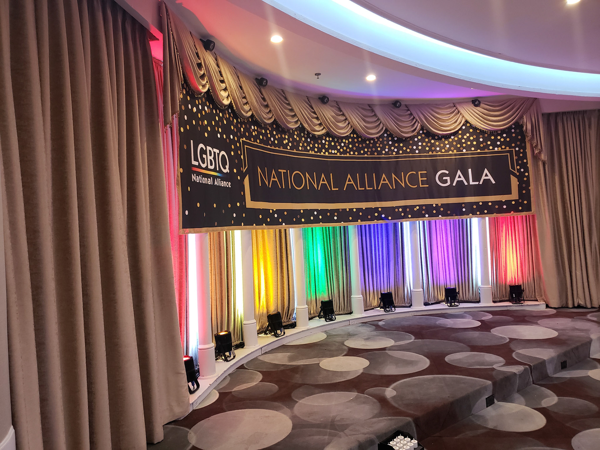 Gala Banner on Set
