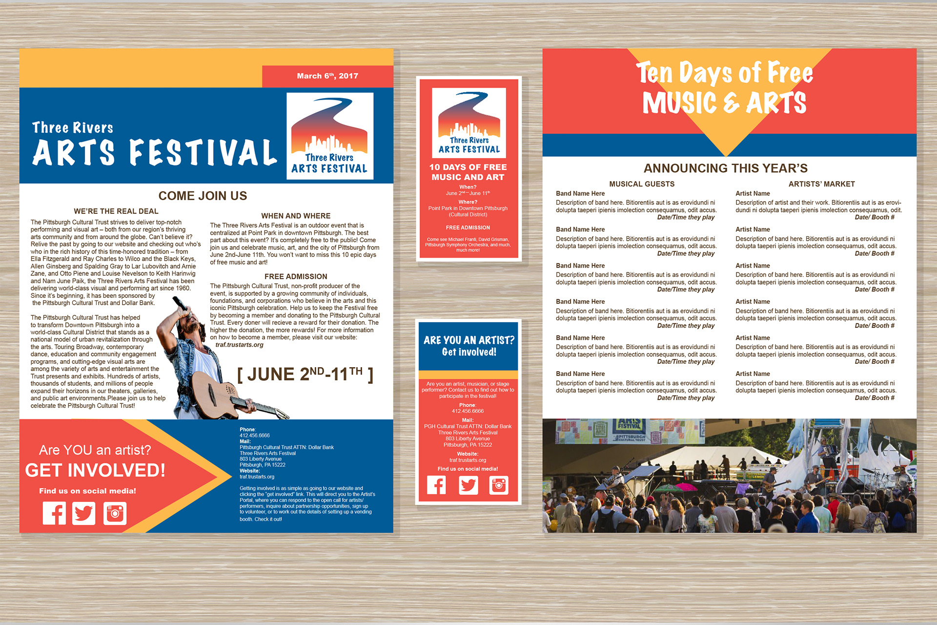 Haley Ricketts Graphic Design - Three Rivers Arts Festival Newsletter