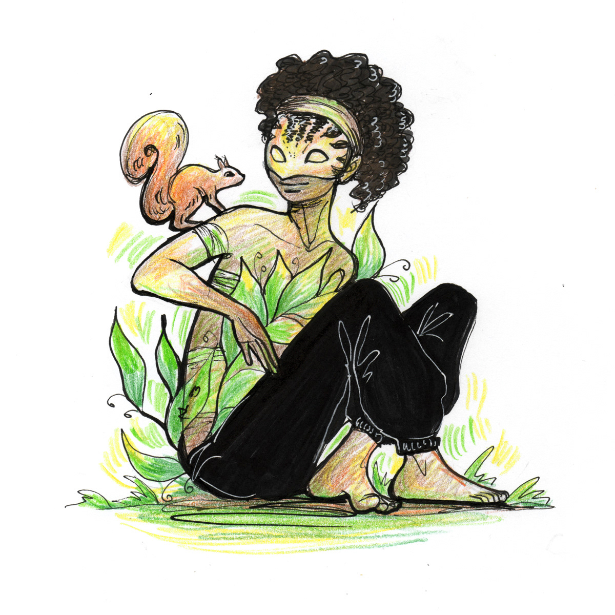 Elements: Earth - ink and color pencil on paper, 2019