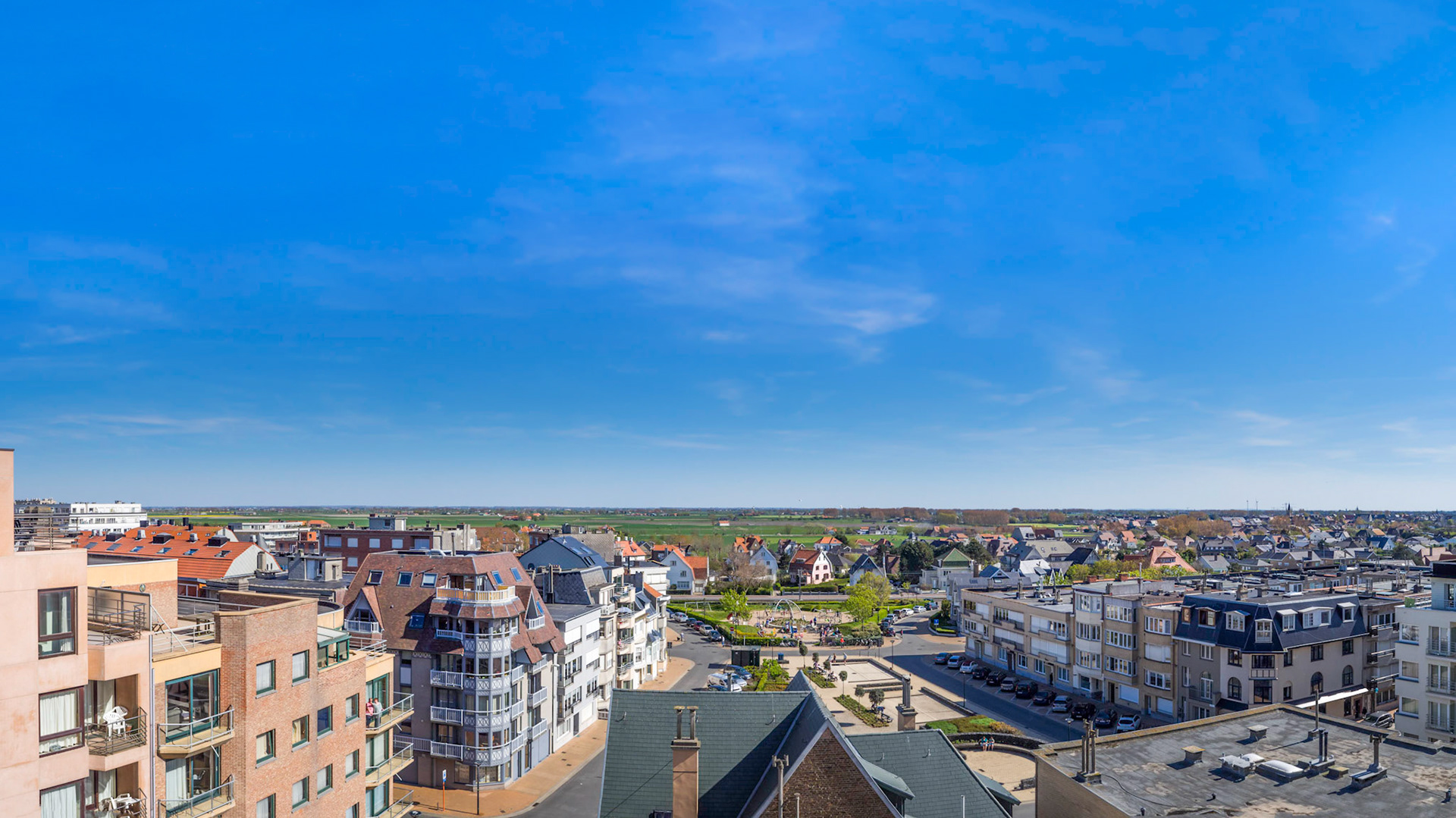 View on the Flemish 'Polders' region from Westende-Bad