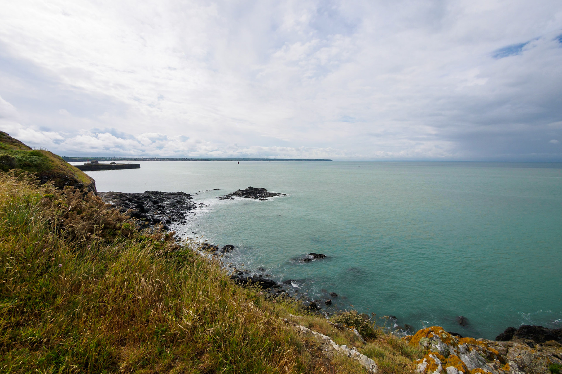 Turquoise ocean at Granville, Normandy.